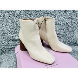 Sam Libby Carlson Womens Vanilla Ankle Boots Chunky Round High Heels Size 11 Nwb